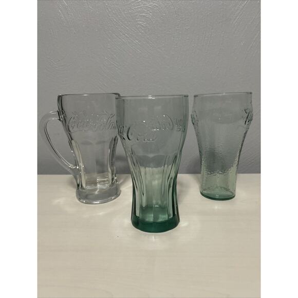 Coca Cola Other - Vintage Mixed Lot of Glass Coca Cola Glasses Cup (3)